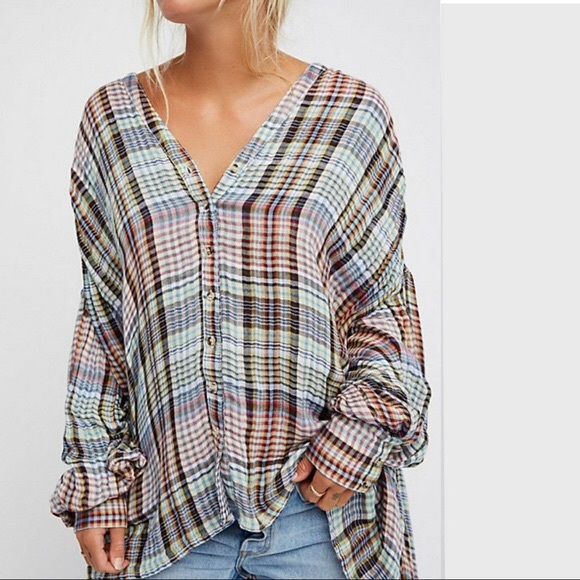 Free People Come On Over Buttondown Top - Picture 3 of 8